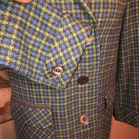 Sz M Ed Beehan's Tweed Shop Vintage 60’s 70’s Green Plaid Wool Jacket - Picture 8 of 16